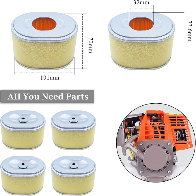 6Pcs/lot Air Filter Element for HONDA GX160 GX200 GX 160 200 5.5-6.5HP Small