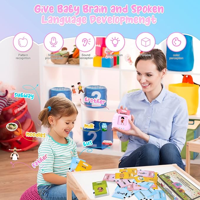 Talking Flash Cards for Toddlers 3-6 Year Old,Learning Educational Toddler Toys,Montessori Toys,Autism Sensory Toys,Gifts for Boys and Girls,224 Sight Word Speech Therapy Toys for Kids
