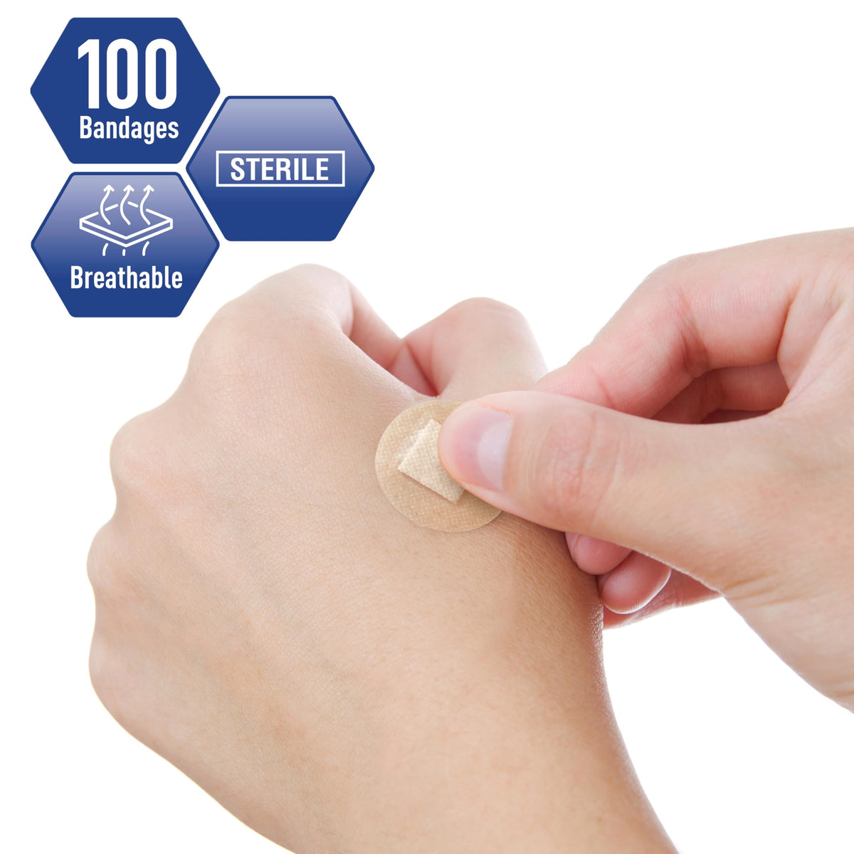 MED PRIDE Sterile Round Clear Spot Bandages,Hypoallergenic,7/8 in,100-Count