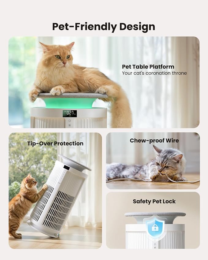 Large Air Purifiers for Home Large Room up to 4200ft², Yaber HEPA Air Purifier