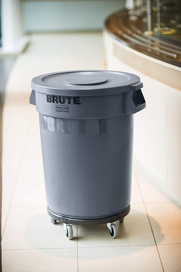 Rubbermaid Commercial Products Brute Twist on/Off Round Dolly, Black, Use with BRUTE Trash Can, Pack of 2