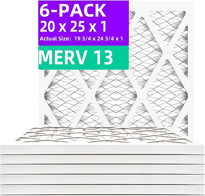 20x25x1 MERV 13 Pleated Air Filter MPR 1900 & FPR 10, Furnace Air Filters