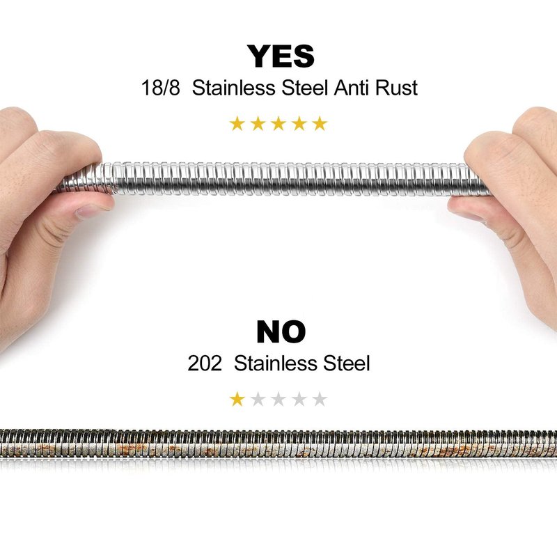 Blissland Shower Hose, 59 Inches Long Stainless Steel Handheld Shower Head Hose with Brass Insert and Nut - Durable and Flexible