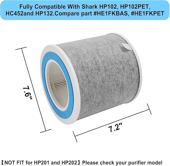 HP102 True HEPA Replacement Filter Compatible