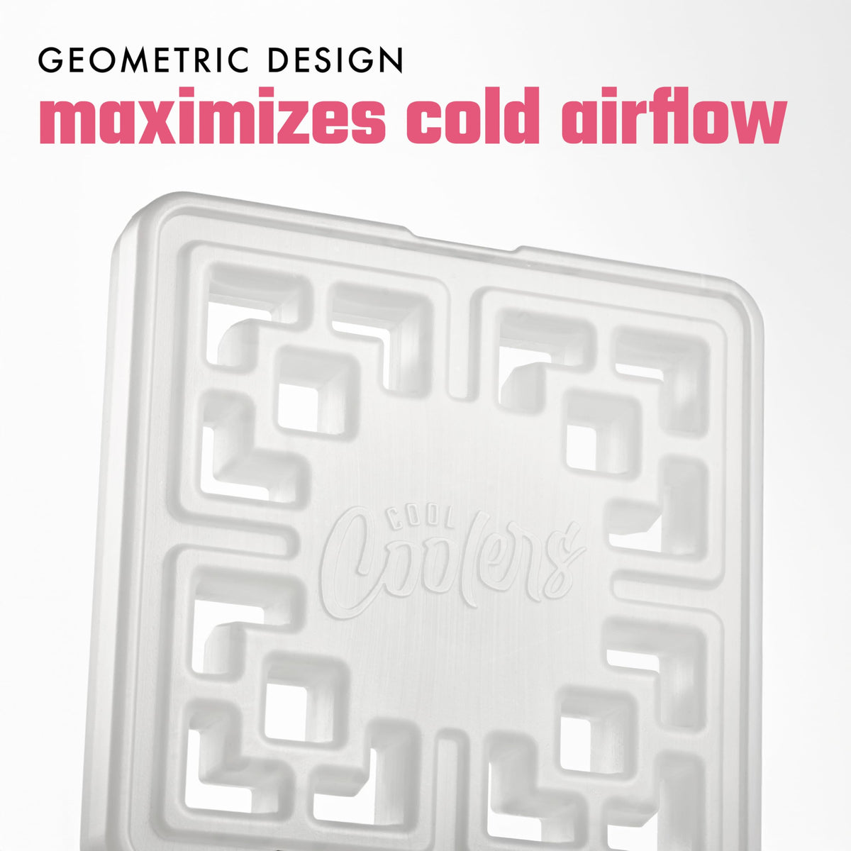 Cool Coolers Large Fashion Ice by Fit & Fresh, 6pk Ice Blocks for Lunchboxes, Quick Freeze, Space Saving, Stylish Reusable Freezer Packs for Coolers, Pearl White