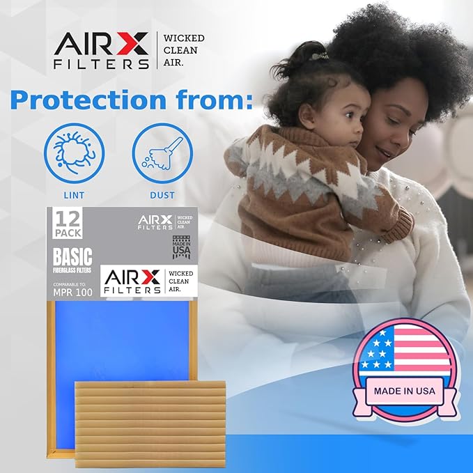 12x20x1 Air Filter Comparable to MPR 100 Basic Economy Furnace Filters