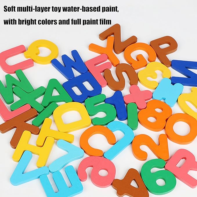 Alphabet Flash Cards, Numbers and Alphabets Flash Cards Set, Wooden Letters Number Blocks Sight Words Matching Game Toddler Preschool Learning Activities Toys for Preschool Kids Age 4 Year Over