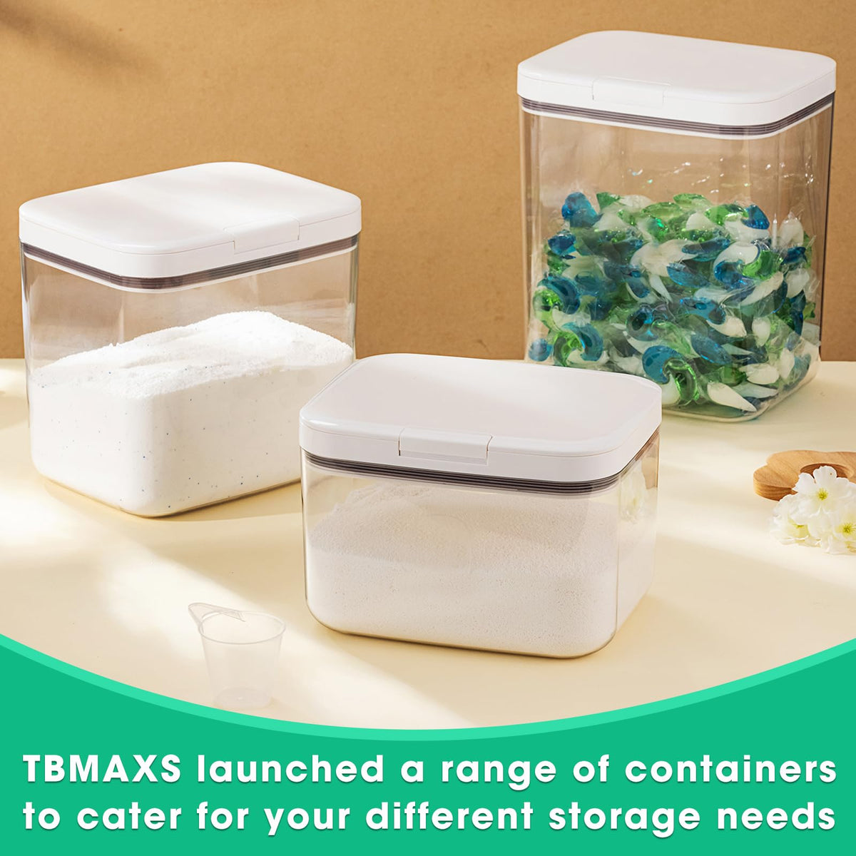 TBMAXS Airtight Rice Container 20 Lbs, Clear PET Plastic Food Storage Container Bin For Flour Sugar, Dry Food Holder with Easy Locking Lid for Kitchen Pantry Organization and Storage