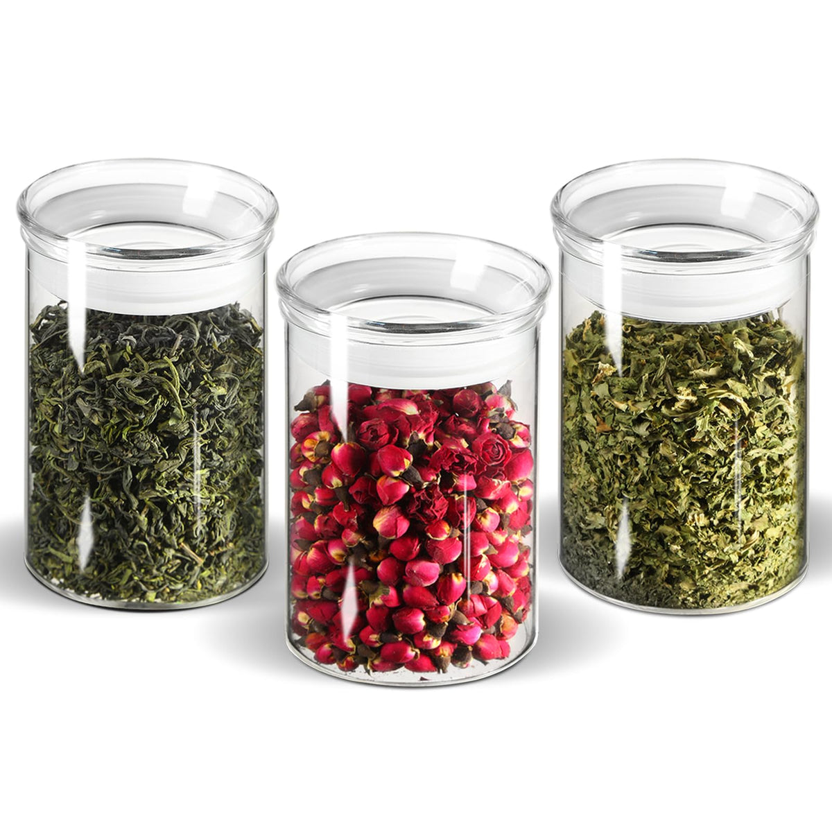 ZENS Glass Jars with Airtight Lid Set of 2, 37oz Kitchen Storage Jars