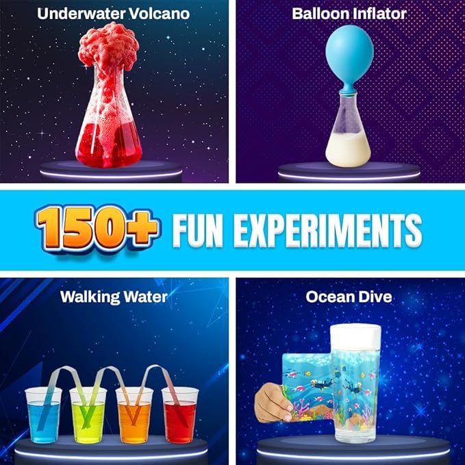 PW Science Kit for Explorer Kids with Instructions Manual 150+ Fun & Educational Science Experiments Kit DIY Kit for Kids Ages 8+ STEM Learning Toy & Kit Multicolor