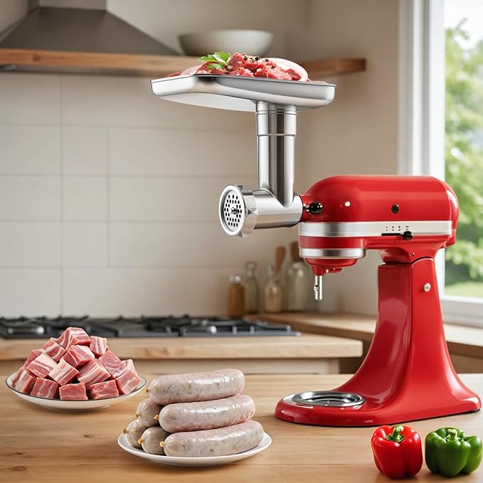 Ezato Stainless Steel Meat Grinder Attachment for KitchenAid Stand Mixers
