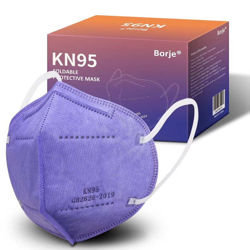 KN95 Face Masks 50 Pcs, 5-Ply Protection Purple KN95 Mask, Disposable Face Masks for Adults