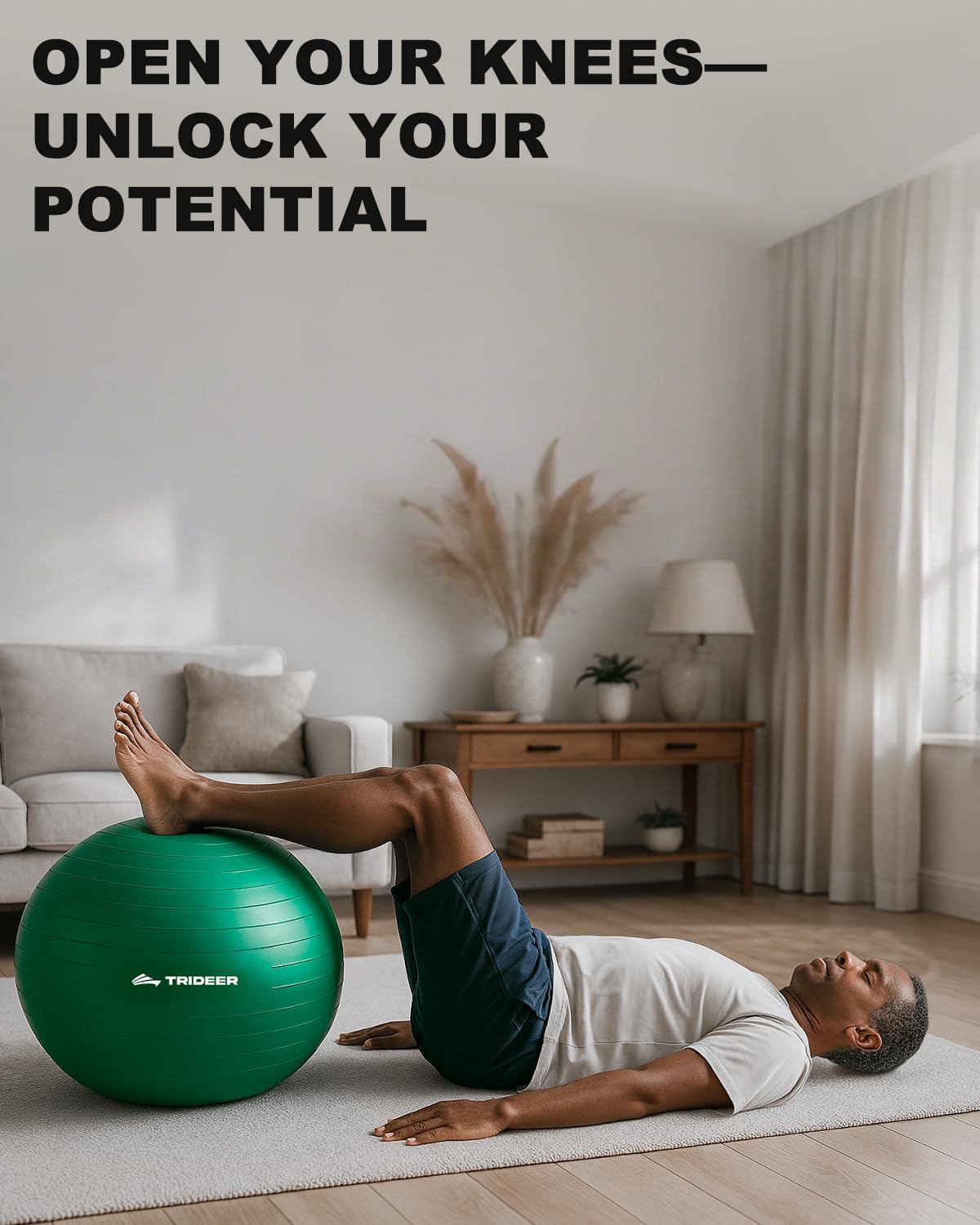 Trideer Exercise Ball for Physical Therapy & Workout - Swiss Ball for Core Strength, Flexibility & Balance