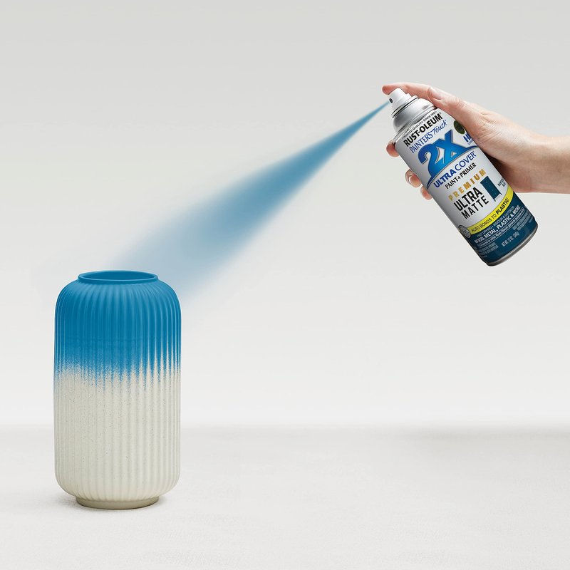 Rust-Oleum 331188-6PK Painter's Touch 2X Ultra Cover Spray Paint, 12 oz, Ultra Matte Nantucket Blue, 6 Pack