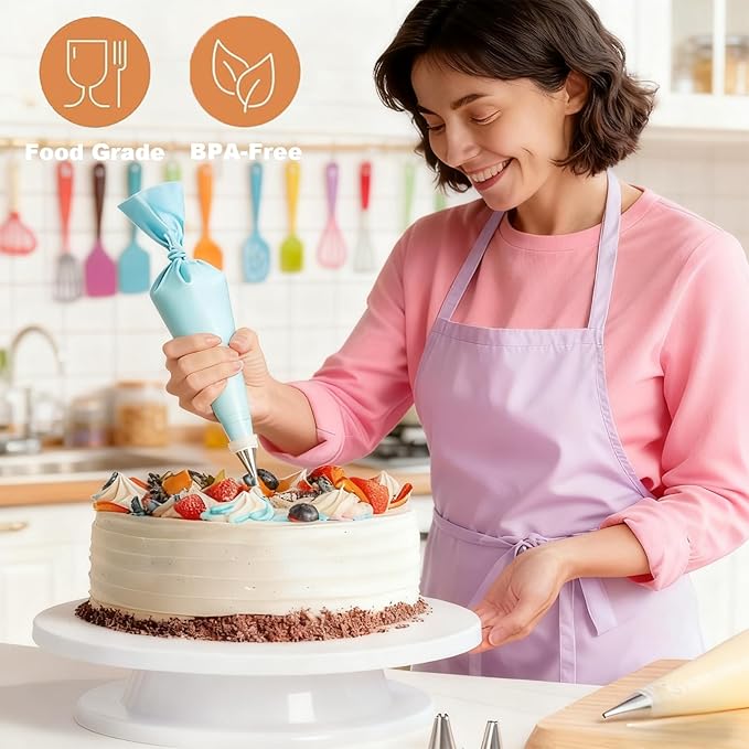Cake Decorating Kit with Turntable Baking Supplies for Beginner Pros
