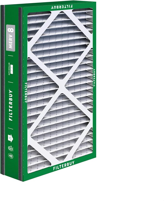 Filterbuy 16x25x3 Air Filter MERV 8 Essential Dust & Allergy Defense,