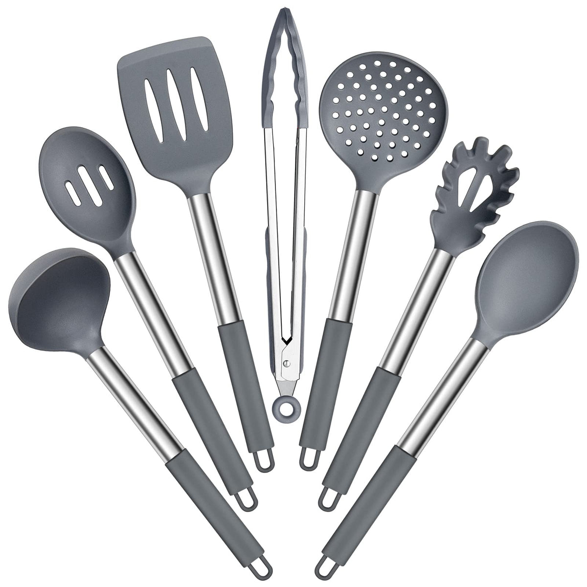 E-far Silicone Cooking Utensils Set, 30-Piece Black Kitchen Utensils Set