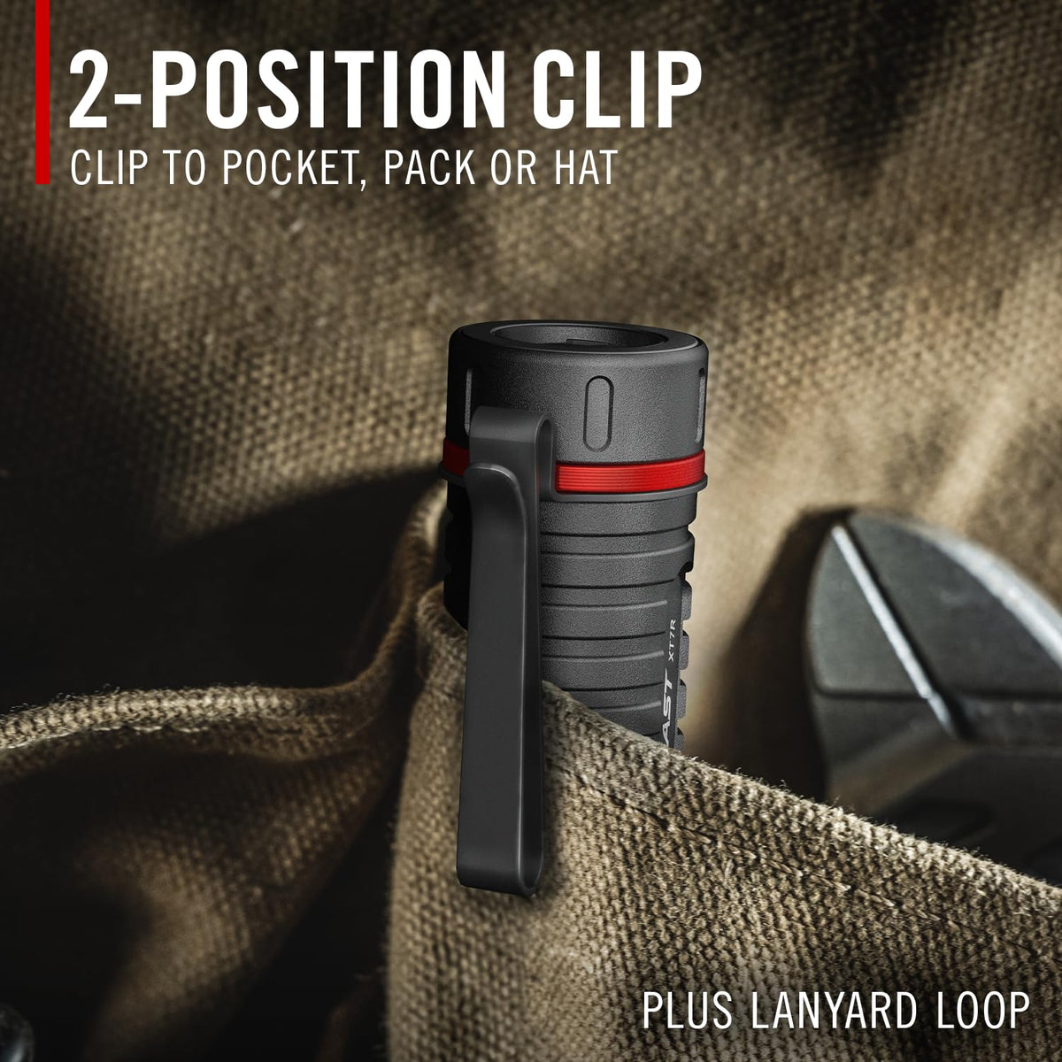 Coast XT7R 1500 Lumen Rechargeable LED Flashlight with Magnetic Mount, Slide Focus, and Pocket Clip, Black