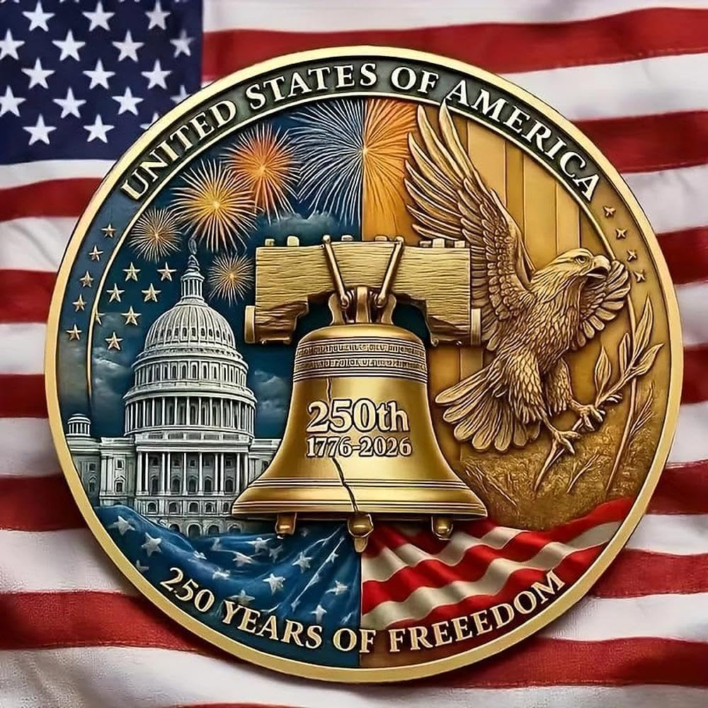 5pcs 250th Anniversary Freedom Commemorative Coin Set (1776-2025) - 3D Engraved US Capitol & Eagle Military Challenge Coin, Collectible Medal