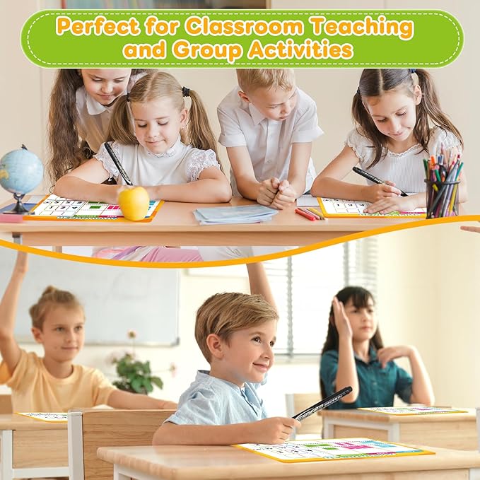 12 Packs Dry Erase Place Value Chart, Math Games for Kids Addition and Subtraction Flash Cards, White Board Math Manipulatives 1st 2nd 3rd Grade Teacher Classroom Must Haves Homeschool Supplie
