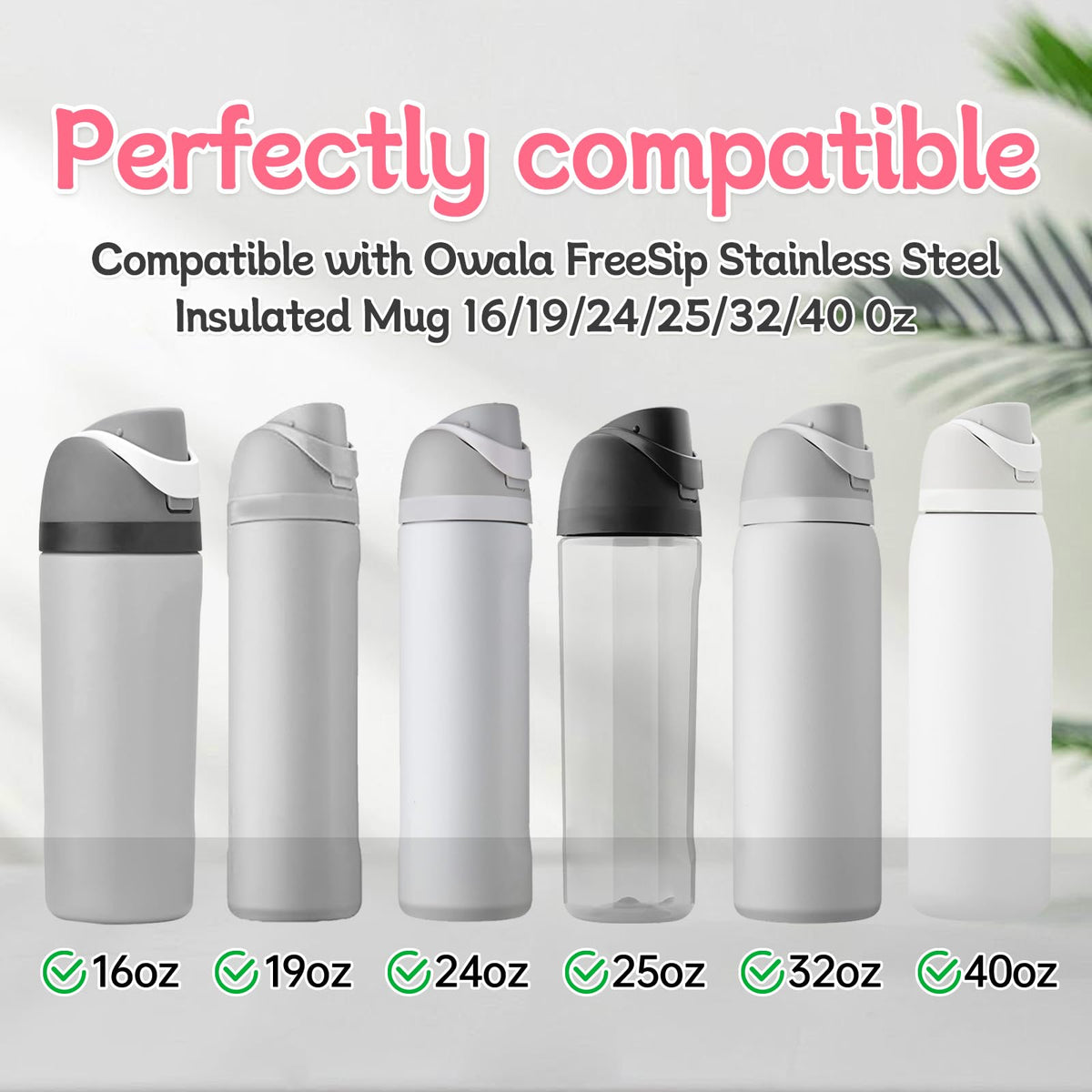 BMSQOFD 6 Sets Replacement Lid Rubber Seal Stopper and O Ring Gasket Compatible with Owala FreeSip 24 32 oz,Water Bottle Top Insert Cap Parts for Owala 16/19/24/25/32/40oz Mouthpiece Accessories QQ6