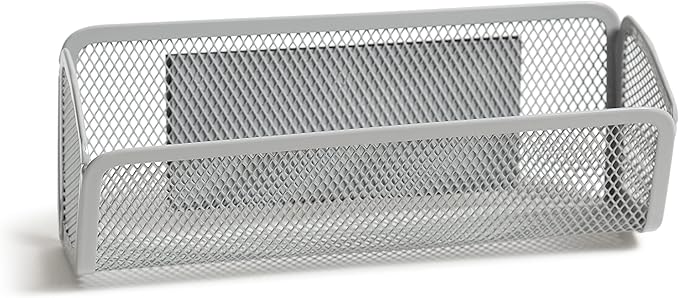U Brands Mesh Locker Organization Kit, Includes Magnetic Cup, Folding Shelf and Bin, 3 Pieces (Grey)
