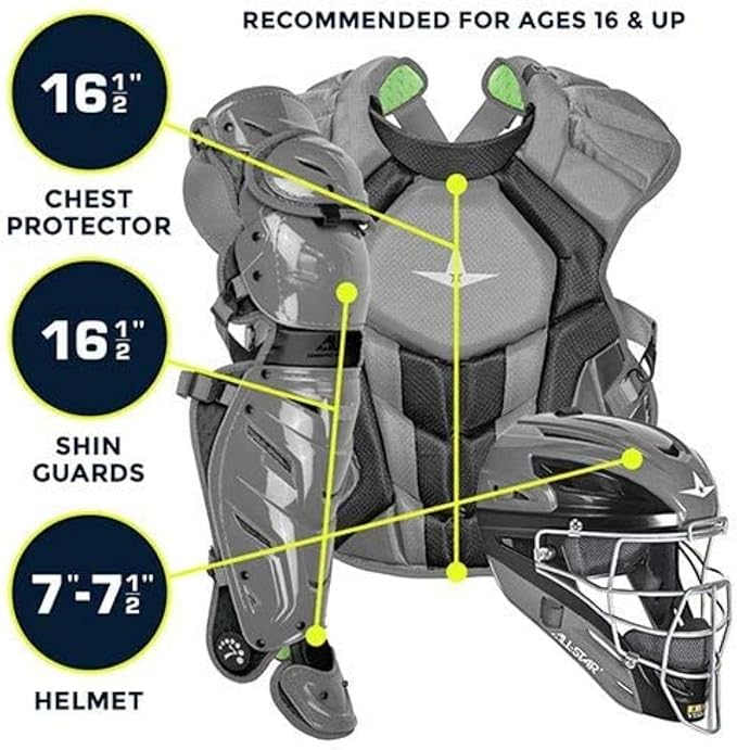 All-Star S7 Axis for Adults - Baseball Catching Equipment Kit (Catching Helmet, Chest Protector, Leg Guards), NOCSAE Standard