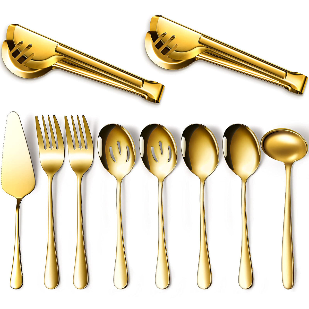 Patelai Serving Utensils Set, Black, 10 Pieces