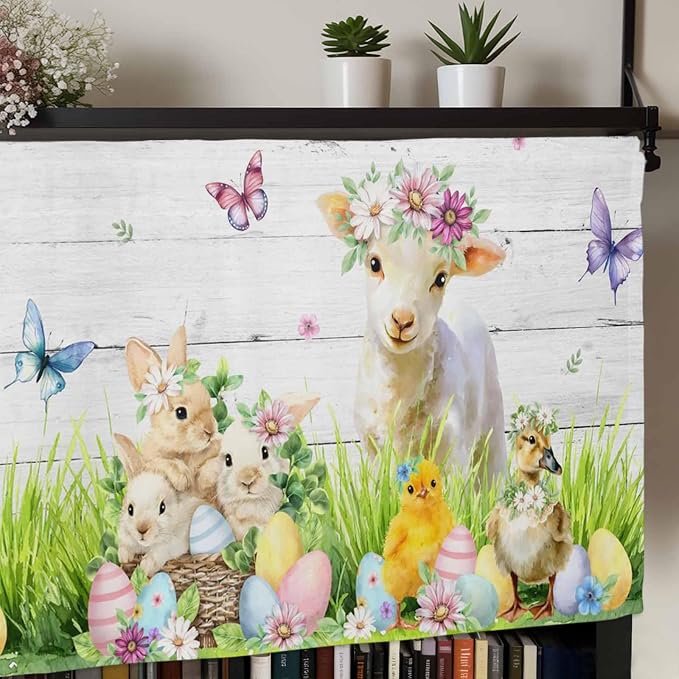 Easter Curtain Valances for Windows, Kitchen Valance Window Treatment, Spring
