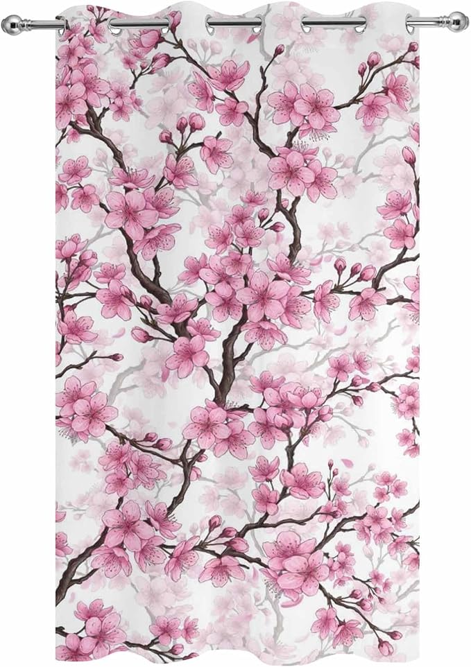 Cherry Flowers Outdoor Curtains