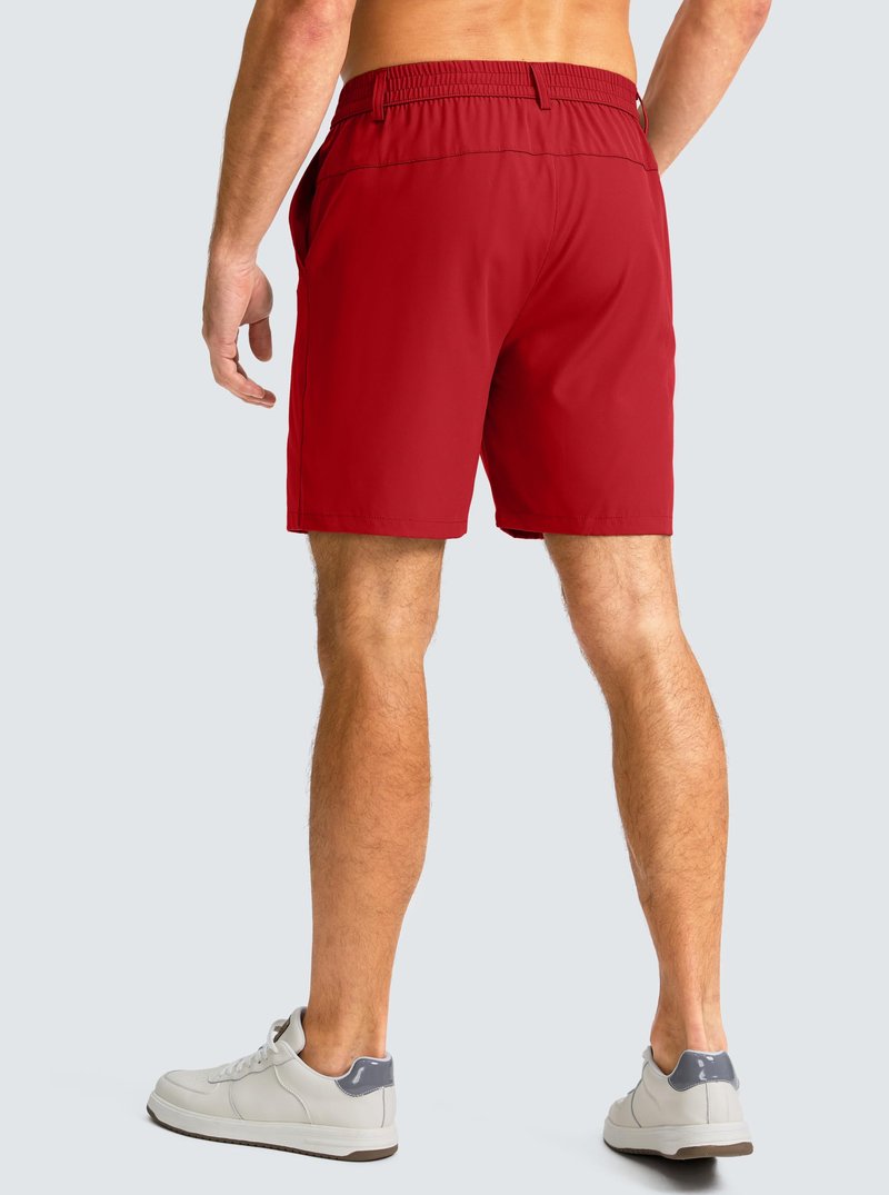 G Gradual Men's Casual Shorts 7" Lightweight Golf Shorts for Men Stretch with 3 Pockets Quick Dry Breathable Work Shorts Red
