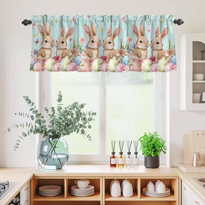 Easter Kitchen Curtains Set 3 Piece