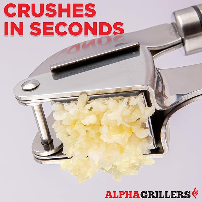 Alpha Grillers Garlic Press Stainless Steel, Mincer, Crusher & Peeler