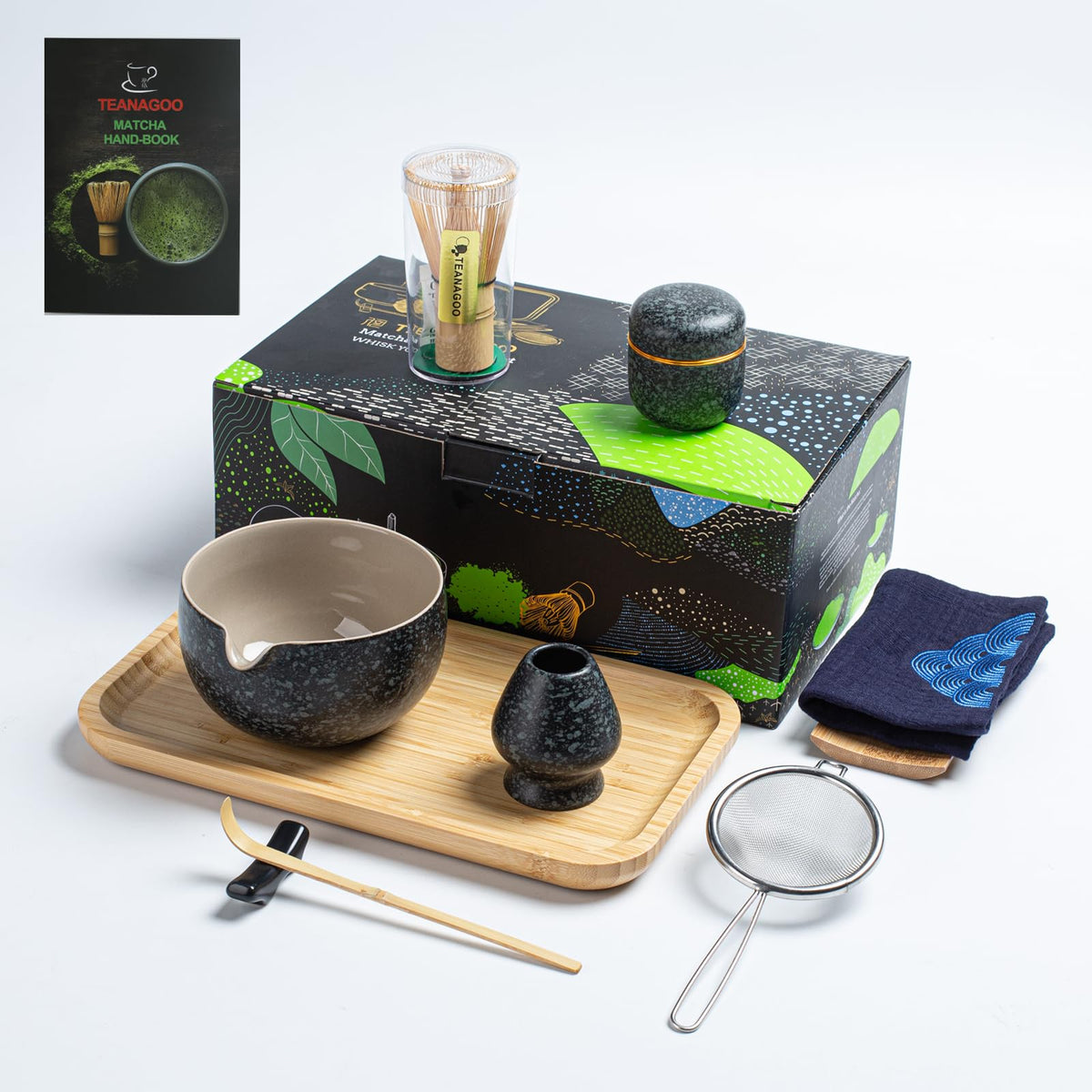 TEANAGOO Matcha Whisk Set Pink,Ceremony Matcha Set Kit Grident Pink,Matcha Tea Set for Making Breakfast/Latte,7 Pcs Matcha Whisk Set and Bowl with All Accessories,Gift for Family/Friend