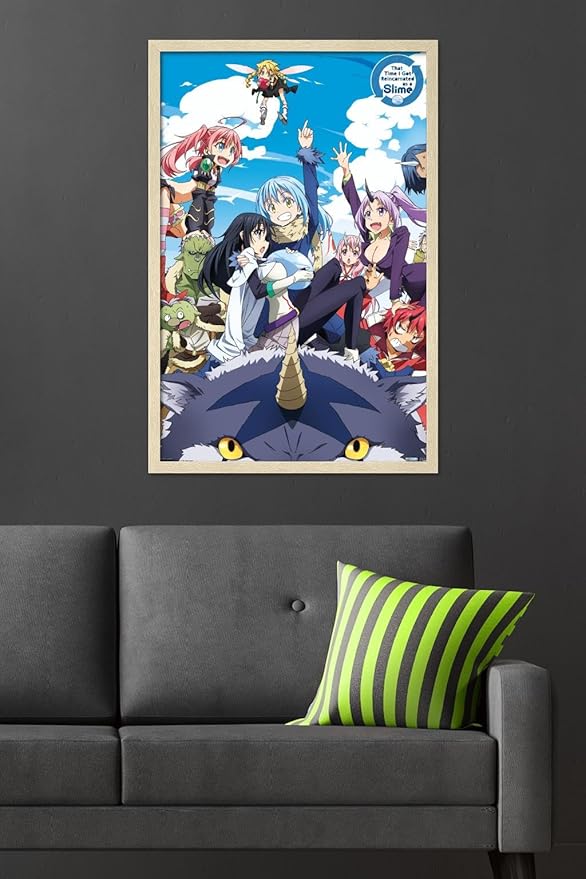 Trends International That Time I Got Reincarnated As A Slime - Group Wall Poster, 34L x 22.4W, Blonde Framed Version