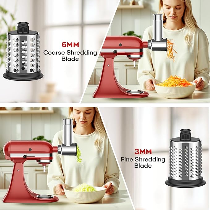 Slicer Shredder Attachment for Kitchenaid Stnad Mixer, Stainless Steel