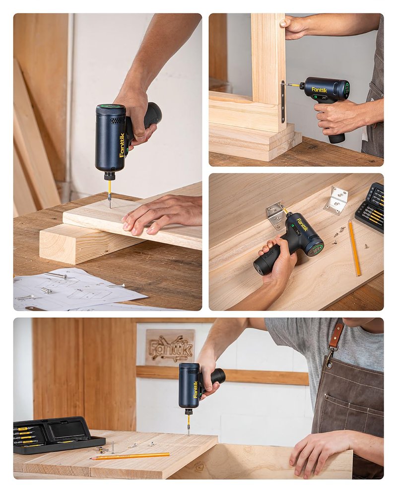 Fanttik REX K2 APEX Impact Driver, Brushless Impact Driver, 1/4'' Hex, Max. 100 N·m Torque, Max. 3000 RPM, 3000mAh Rechargeable Battery, Tool Kit for Cabinet Assembly, Woodworking DIY Projects