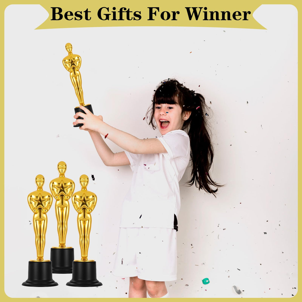 zisiueel 24 Pcs Gold Award Trophies,Mini Trophy Party Favors for Celebrations,Classroom prizes,Competitions and Party Decorations,Awards Trophy for Kids and Auldt