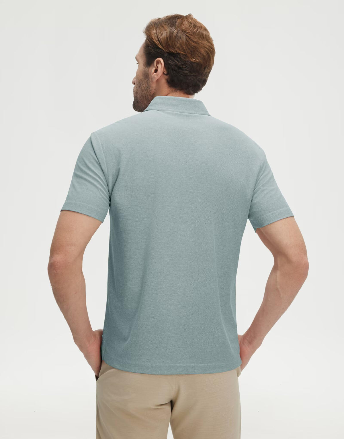 M MAELREG Golf Shirts for Men Short Sleeve Performance Quick Dry Fit Heather Designed Business Polo Shirts for Men Grey Blue