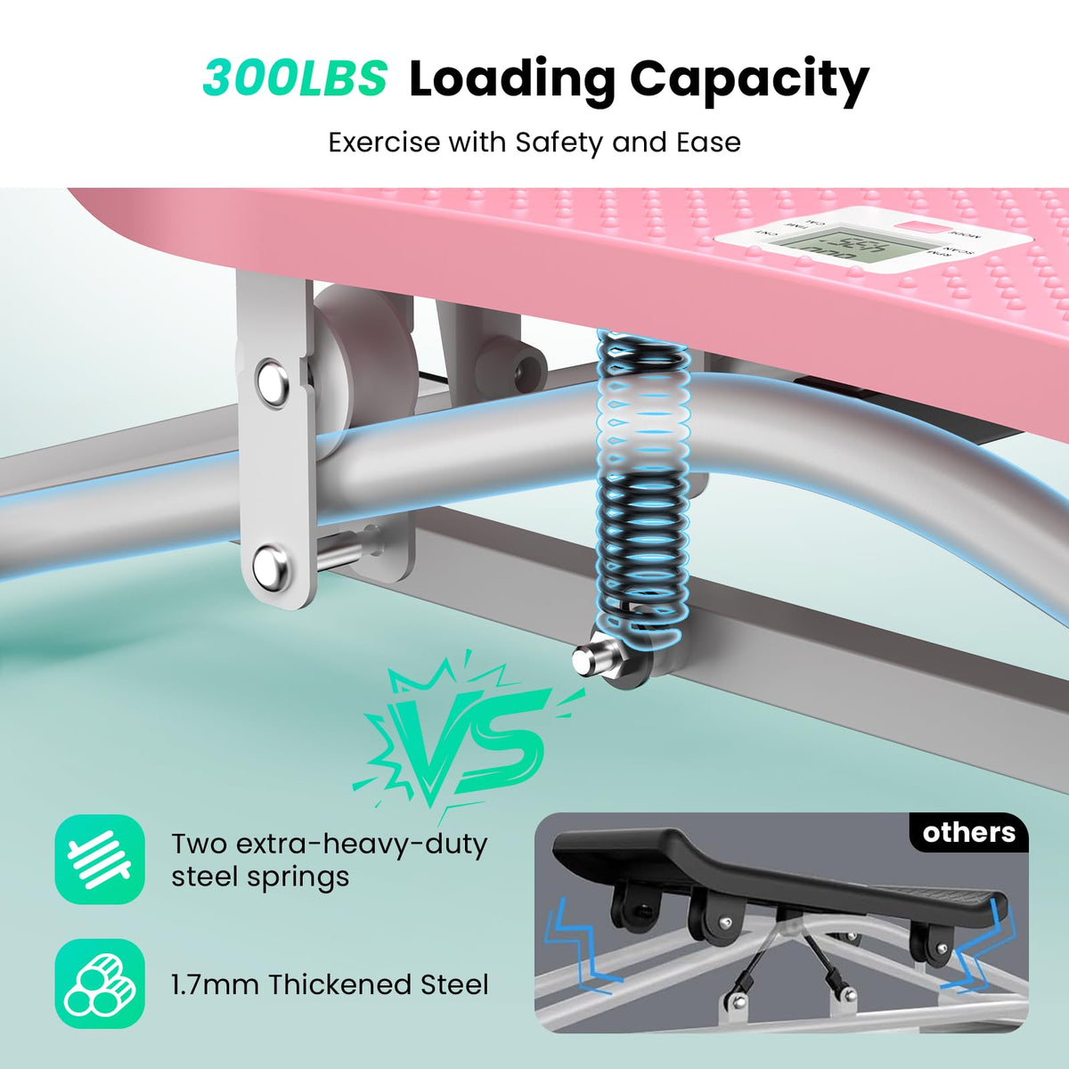 RoyalRcmtx Balance Board for Adults, Rocking Stepper with Resistance Bands, 300LBS Portable Wobble Board, Quiet Side to Side Ski Simulator Trainer Exercise Machine for Home Gym Core Workout