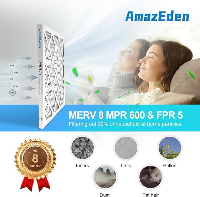 12x12x1 Air Filter 2 Pack HVAC AC Furnace Air Filter 12x12 Pleated Home Dust