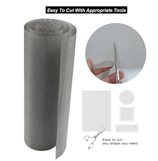 304 Stainless Steel Mesh 100Mesh, 15.7"x47.2" Metal Mesh Screen, Woven Fine