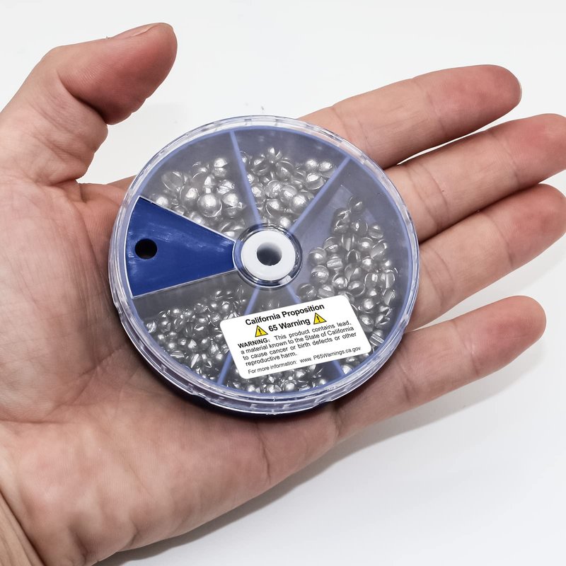 FREGITO Fishing Weight Sinkers,205pcs Weight Sinkers 5 Sizes Lead Weights Round Split Shot Sinker Removable Fishing Weights Sinkers