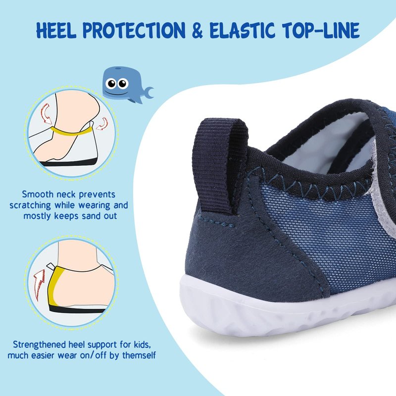 LeIsfIt Kids Water Shoes Toddler Girls Boys Swim Shoes Outdoor Quick-Dry Breathable Aqua Socks for Beach Pool Surf, Gradient Blue, 1 Big Kid