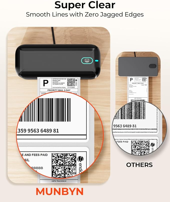 MUNBYN Bluetooth Thermal Label Printer RealWriter RW402B, 4x6 Shipping Label Printer for Small Business, Compatible with Android, iPhone and Windows, Mac, Chromebook, Ebay, USPS, FedEx, Shopify