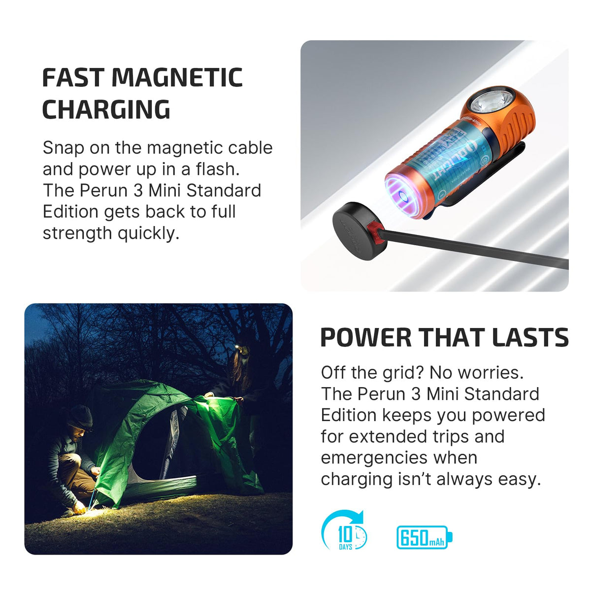 OLIGHT Perun 3 Mini Headlamp 1250 Lumens LED Head Flashlight,Rechargeable Headlight with Red Light Option,Perfect for Working, Hiking, Camping and Climbing (Cool White 5700K~6700K, Orange)