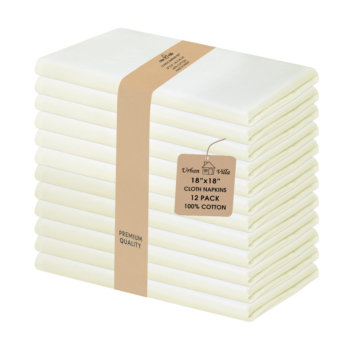 Urban Villa Cloth Napkins Cotton 20x20 (Set of 12) Rust