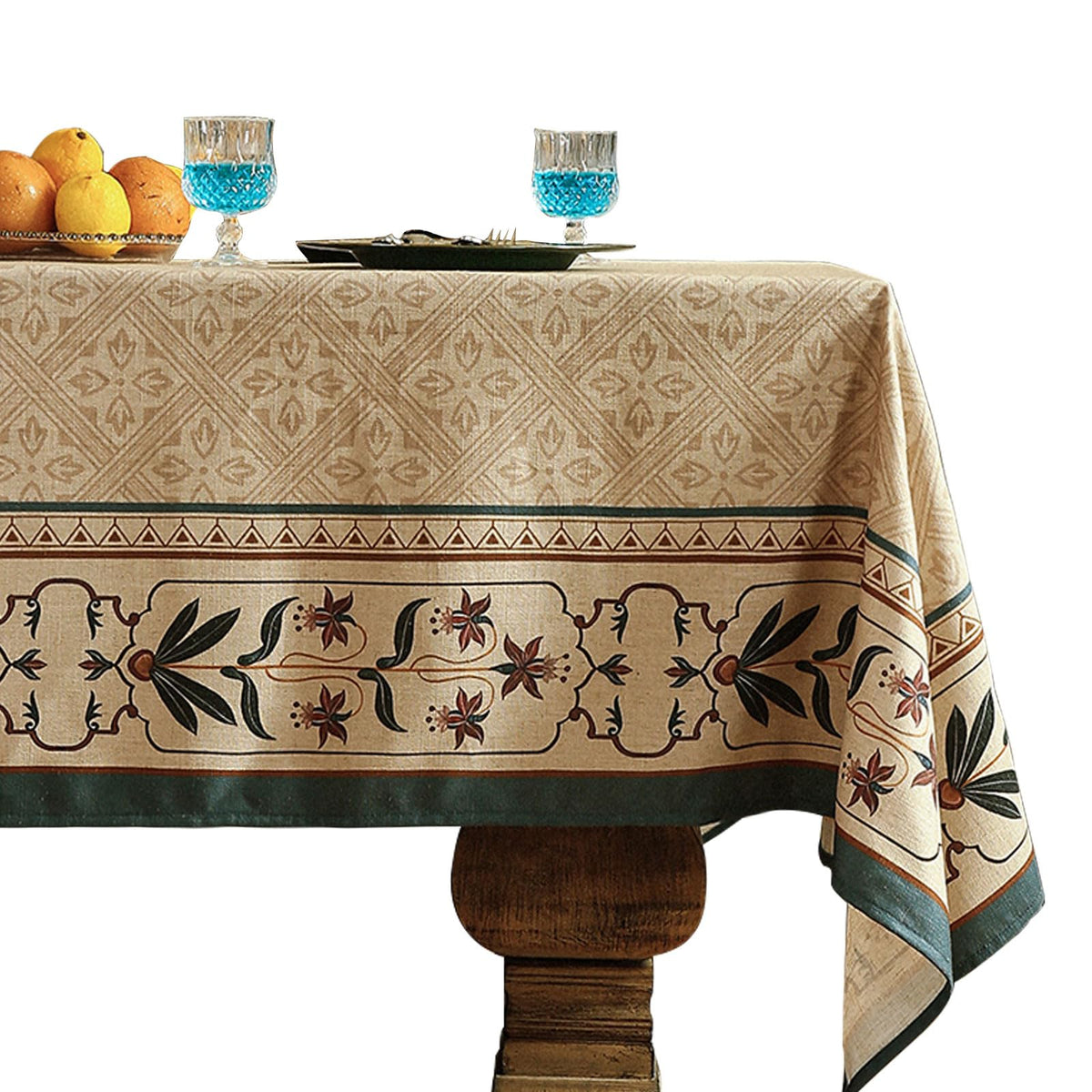 patdrea Vintage French Linen Tablecloth,Rectangular,87"x55"-Wensel