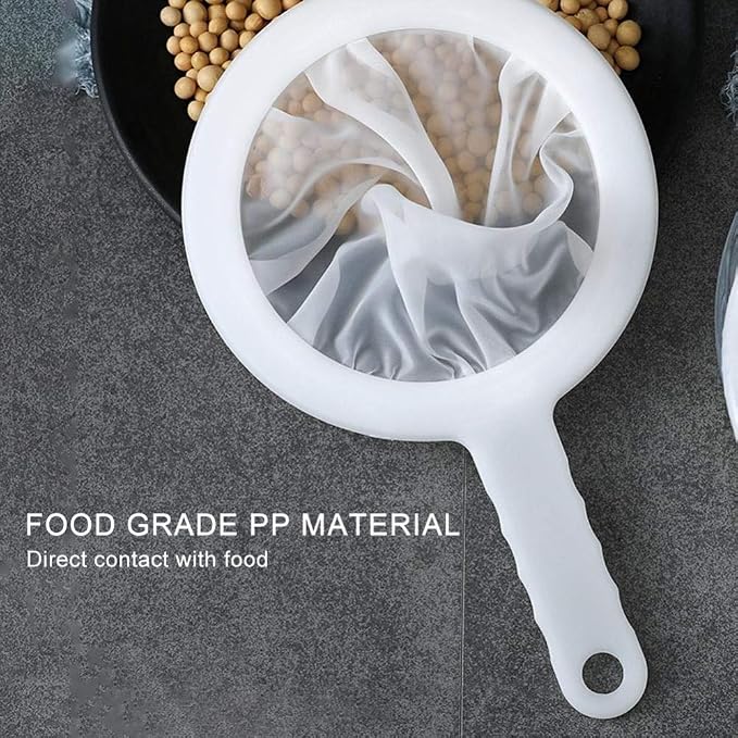 Kitchen Ultra-Fine Nylon Mesh Strainer I Plastic Sieve Fine Mesh Filter Spoon