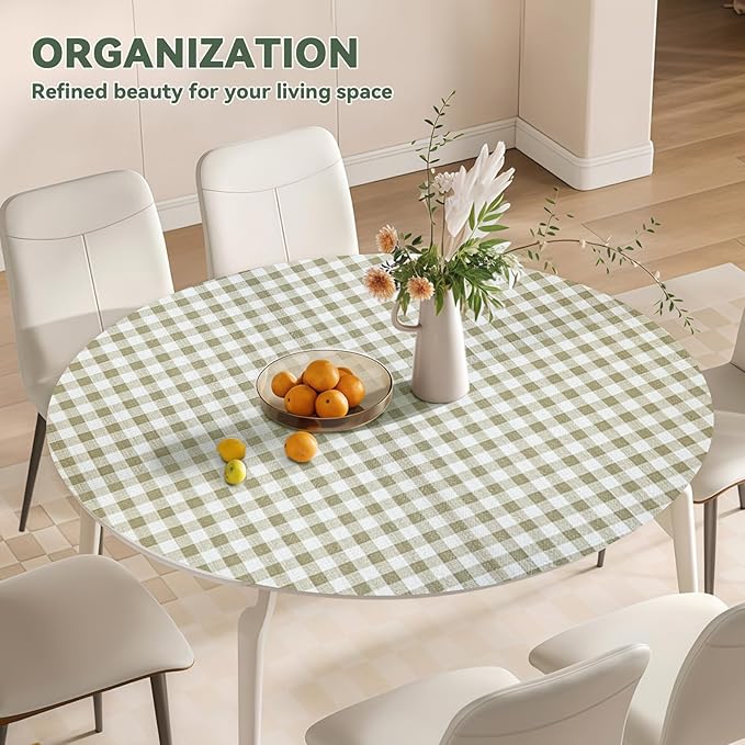 Drawer Liner and Shelf Liner for Kitchen Cabinet Liner Non-Adhesive Non-Slip Shelf Paper, Thick Strong Grip Waterproof Easy to Clean for Shelves, Cupboard, Desks, Green Plaid Pattern, 17.5 in x 20 FT